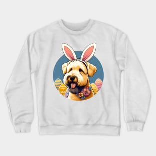 Soft Coated Wheaten Terrier Enjoys Easter with Bunny Ears Crewneck Sweatshirt